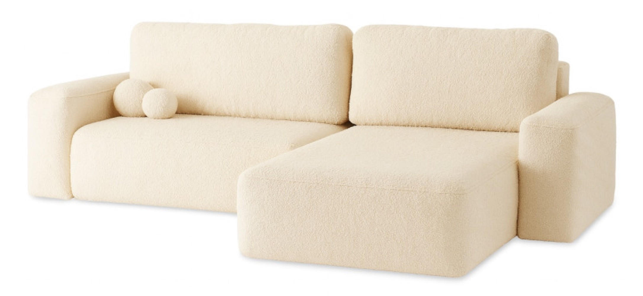 ECKSOFA Creme ILO Mit Schlaffunktion Und Bettkasten - Ecru, Textil (282/177cm) - Sepro Meble