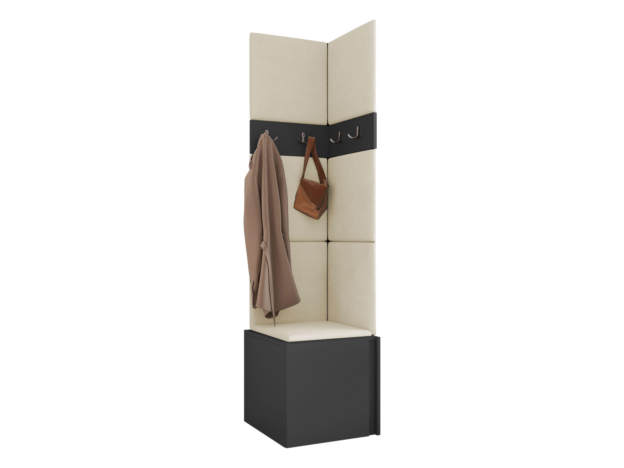 Mirjan24 Garderoben-Set Graphit, Beige 42x186x46 cm