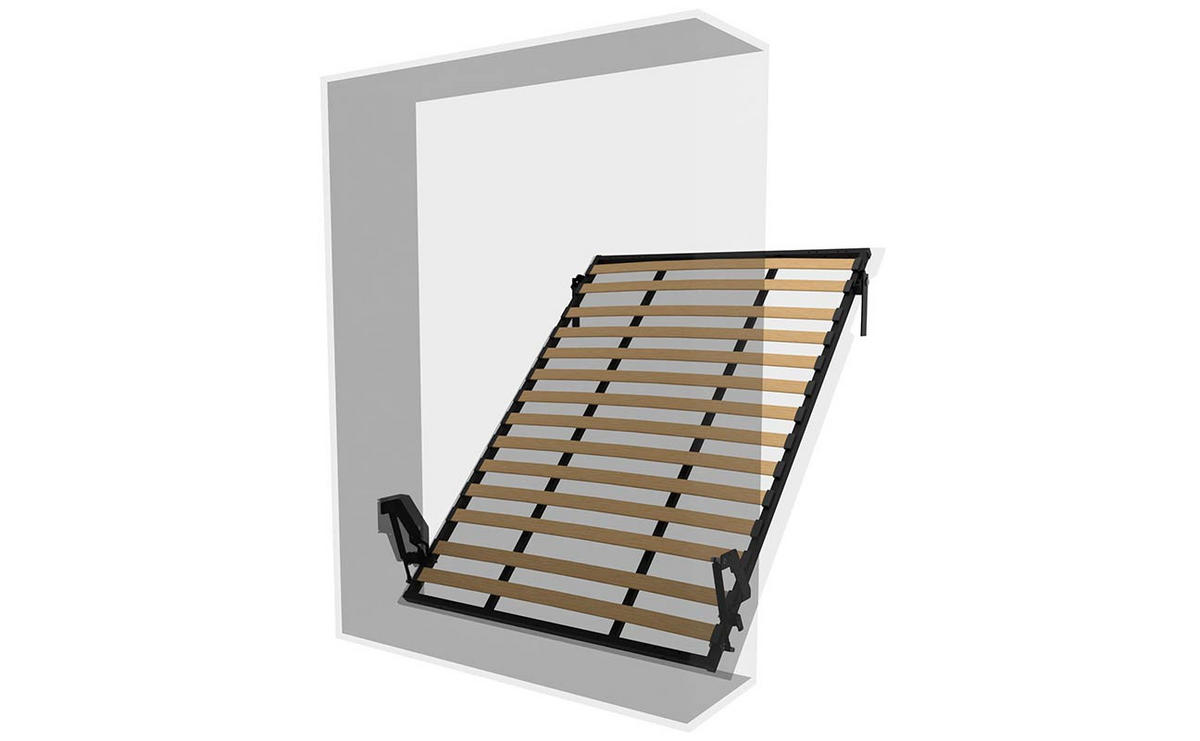SCHRANKBETT Morphy Einbaubares 140x200 Vertikal - Weiß, Holz/Metall (140/200cm) - WallBedKing