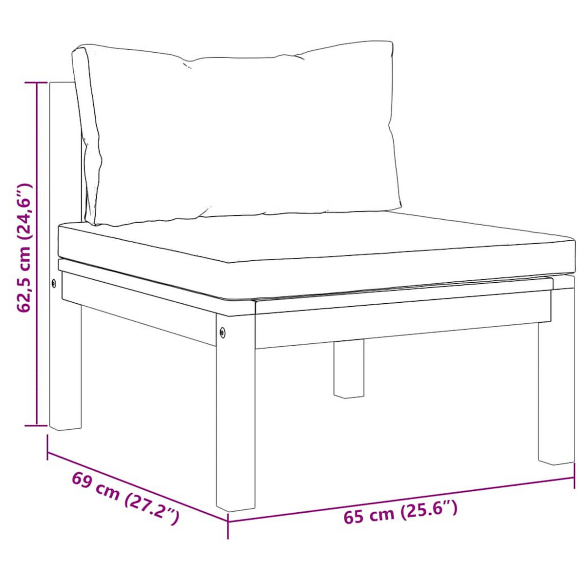 GARTEN-SOFAGARNITUR 2-teilig Mit CremeWeißen Kissen Akazienholz - Creme/Braun, Holz/Textil - vidaXL