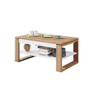 COUCHTISCH rechteckig Eiche Gold - Weiß aufklappbar 110/65/50 cm - Eichefarben/Weiß, Holzwerkstoff (65/110/50cm) - designimpex