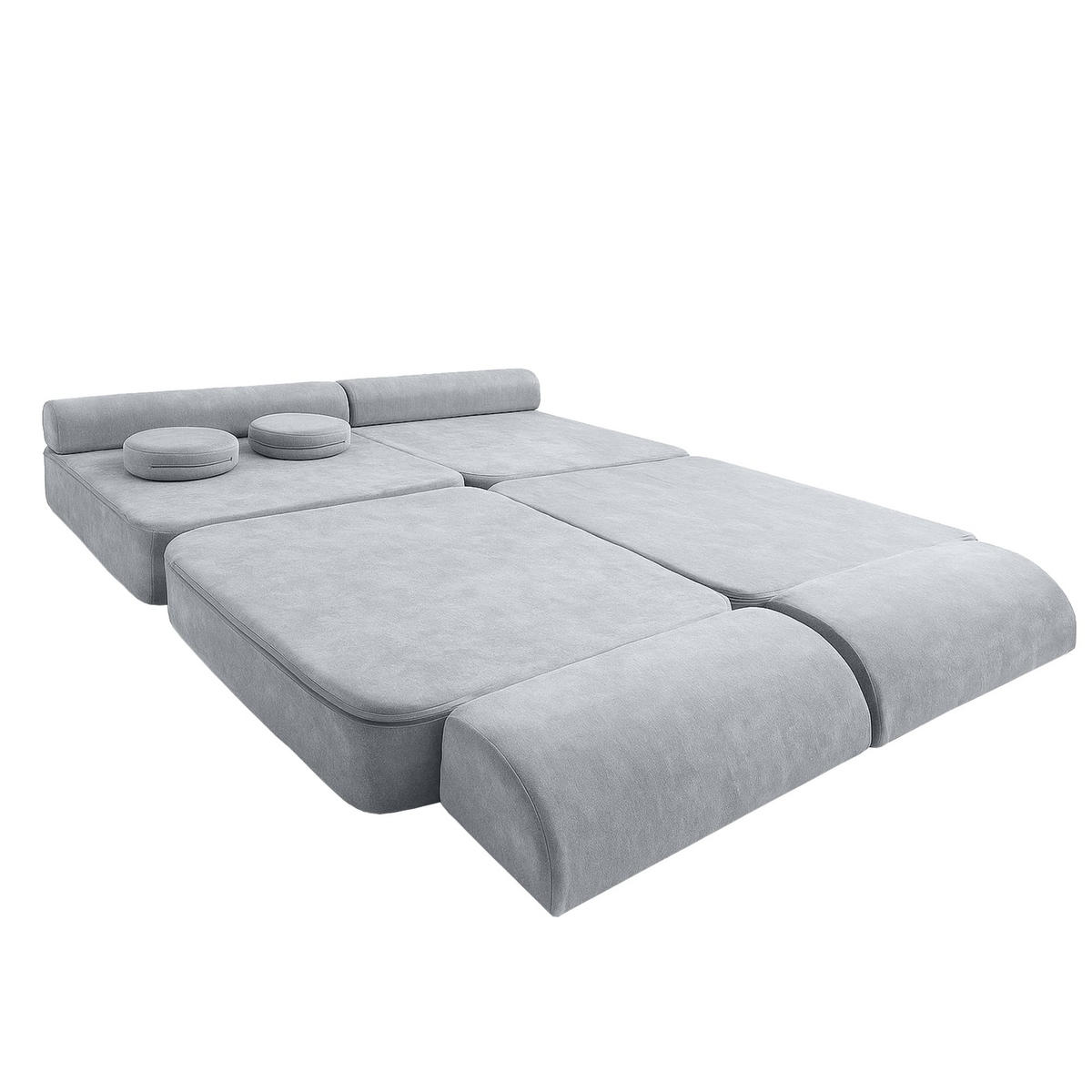 MODULARES Kindersofa aus Schaumstoff – weiches 4-in-1 Spielsofa für Kinderzimmer - Blau, Textil (160/50/76cm) - Bees & Blooms