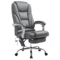 BÜROSTUHL Pacira, Kunstleder mit Massagefunktion Grau - Grau, Textil/Metall (68/127/64cm) - TPFLiving