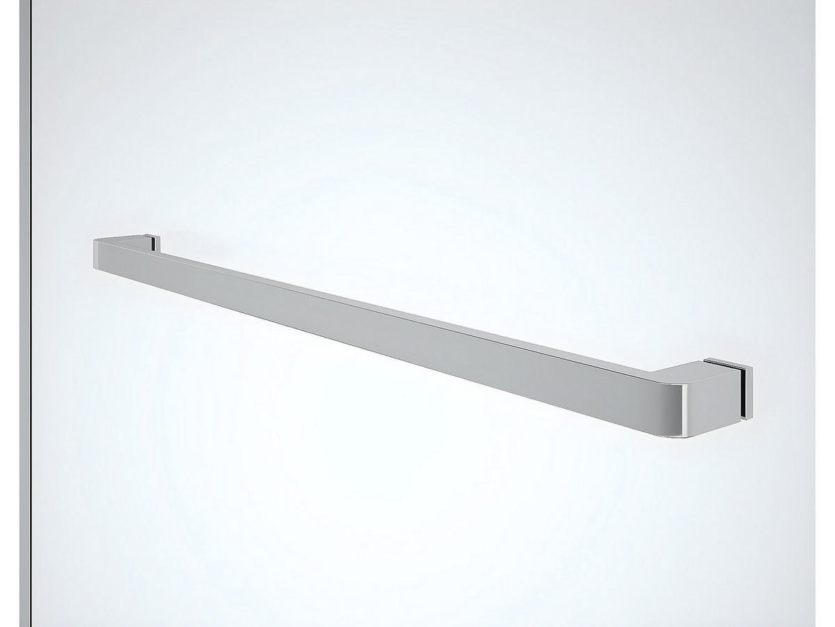 DUSCHTRENNWAND Seitenwand italienische Dusche mit Handtuchhalter - 120 x 200 cm - Sicherheitsglas - Chromfarben - KRISTEN - Silberfarben, Metall (120/200cm) - Vente-Unique