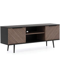 TV-LOWBOARD LANDI,Schwarz/Braun - Schwarz/Braun, Holzwerkstoff (150/60/41cm) - KONSIMO®