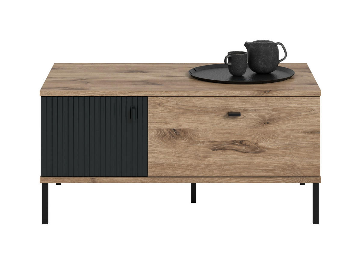 COUCHTISCH Chess schwarz 100/60/48 cm - Braun, Holzwerkstoff (60/100/48cm) - Xonox