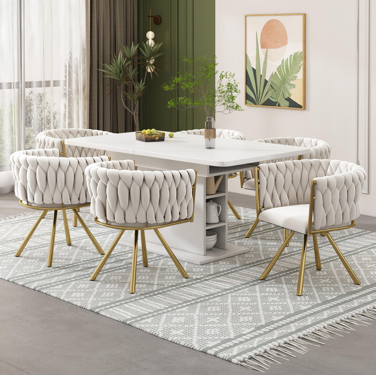 ESSZIMMERSTUHL drehbar Samt Beige Gold 2er-Set - Beige, Metall (54/72/59cm) - Meubliv
