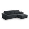 ECKSOFA L Form Cedria Grey 287/145/85 cm mit Schlaffunktion - Schwarz/Grau, Kunststoff/Textil (287/145cm) - AX Living