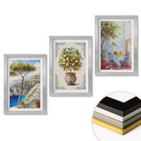 WANDBILDER 3er Set - 20x30 cm Silberner Rahmen - Tisch aus Zitronenbaum - Silberfarben, Kunststoff (20/30cm) - ArtPrintCave