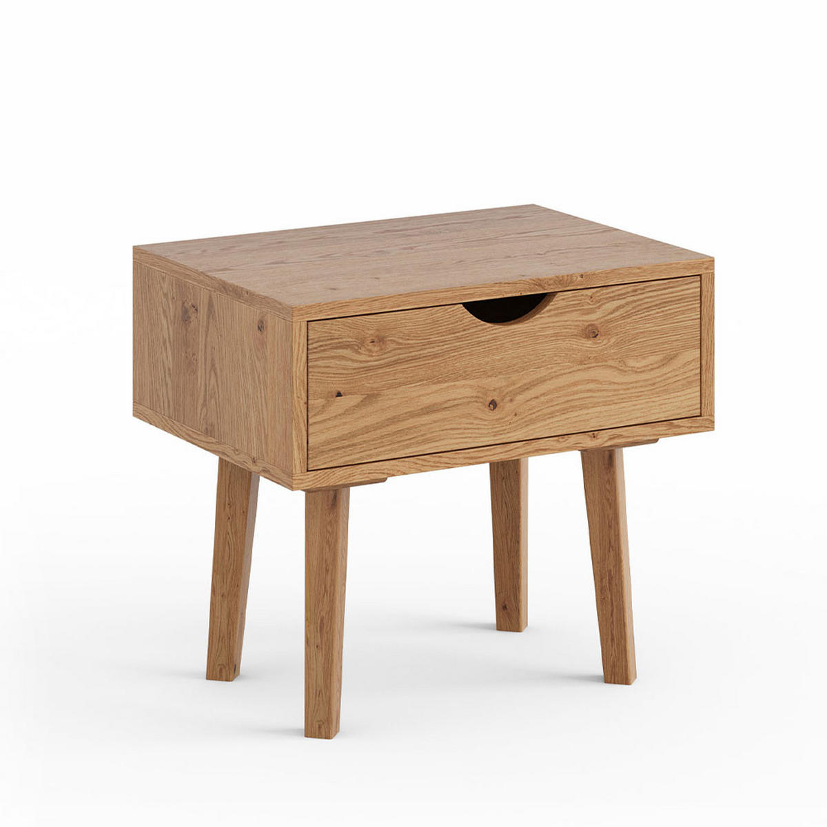 NACHTKONSOLE Simona Eiche Natur 55 / 40 / 50cm - Eichefarben, Holz (55/50/40cm) - Feldmann-Wohnen