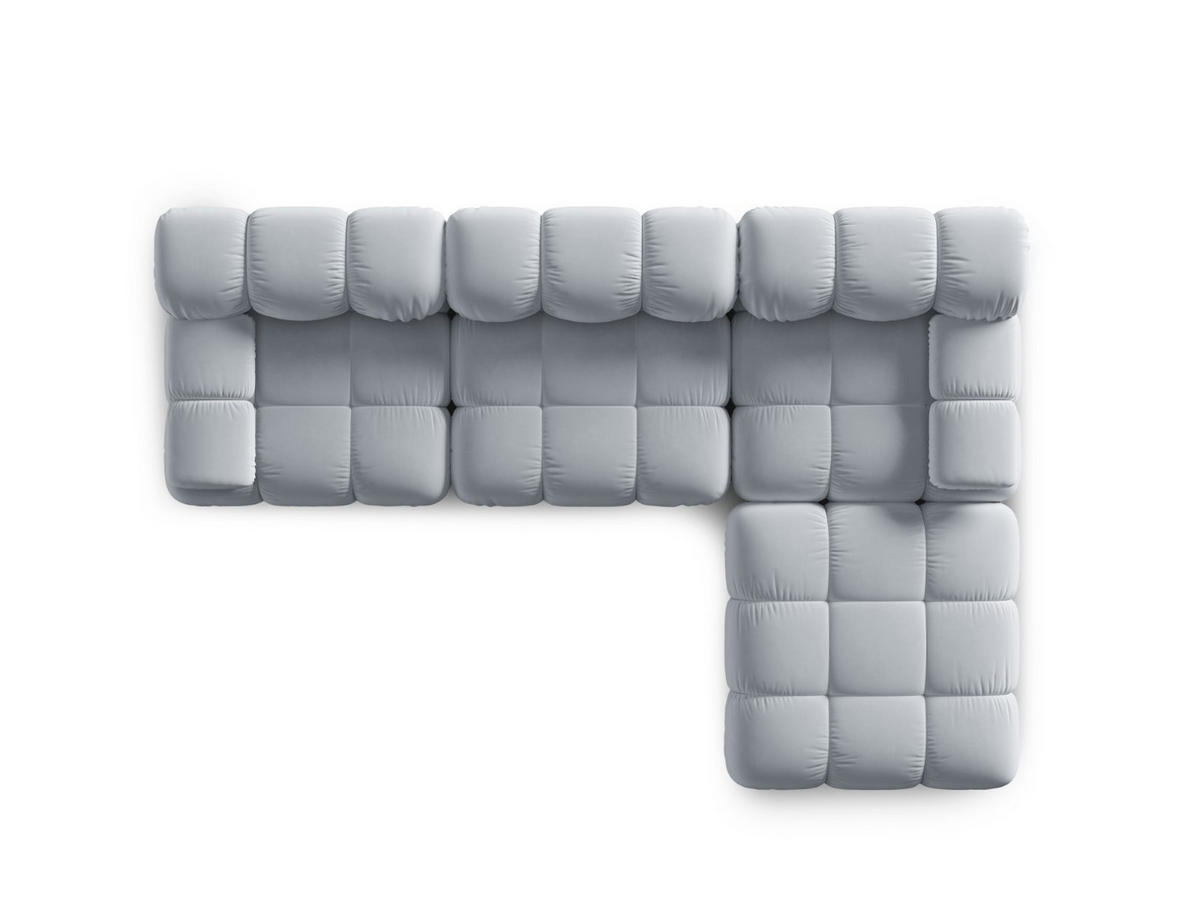 MODULARES-SOFA Bellis aus Samt hellblau 4 Sitzplätze - Hellblau, Textil (188/63/282cm) - Micadoni