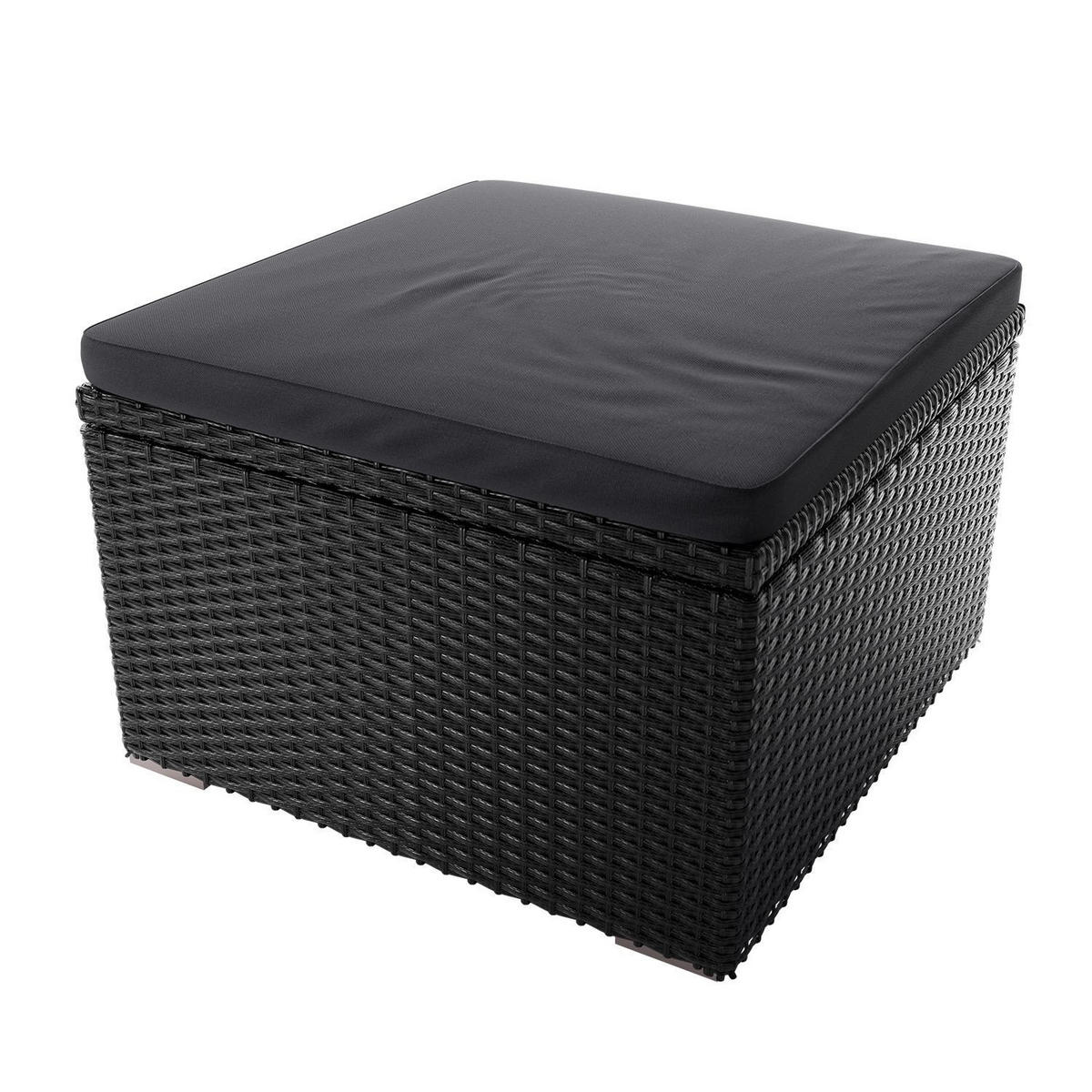 LOUNGEGARNITUR Punta Cana inkl. Abdeckung 3-tlg. - Schwarz, Kunststoff - Juskys