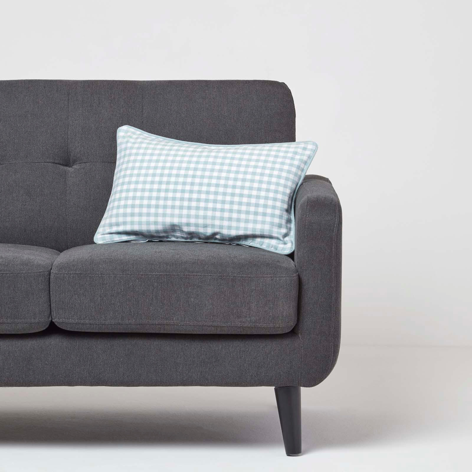 KISSENHÜLLE Vichy-Karo 30/50 cm, 100% Baumwolle - Blau, Textil (30/50cm) - Homescapes