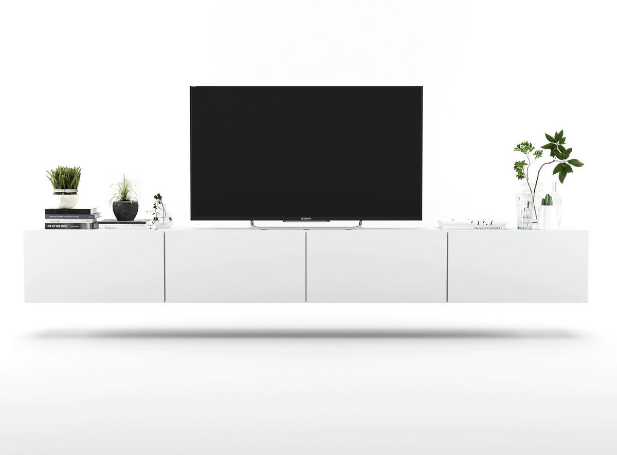 TV-LOWBOARD 2-er Set Enjoy Weiß Matt 120 cm - Weiß, Holzwerkstoff (240/30/35cm) - Meble Lindner