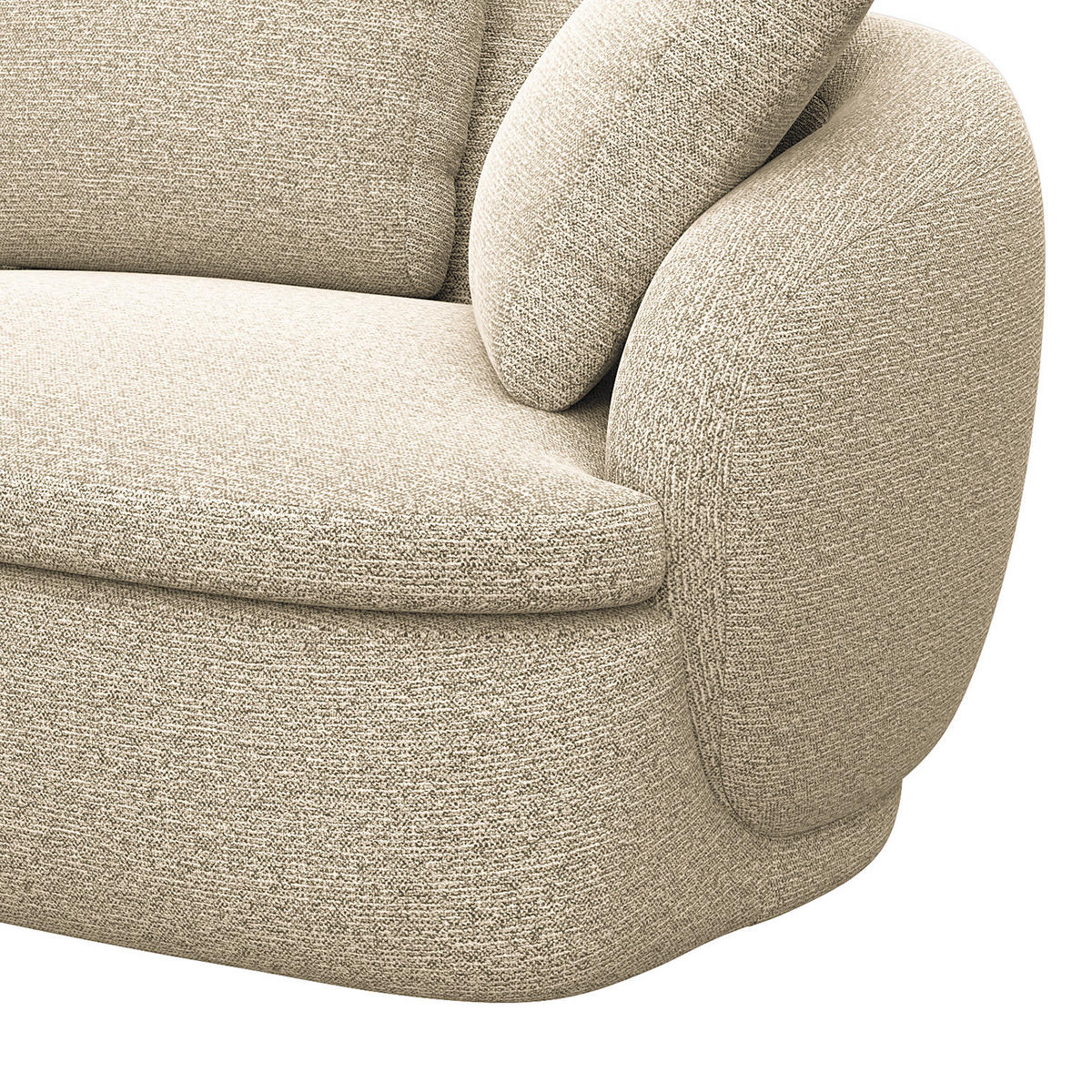 ECKSOFA mit Longchair - Creme/Schwarz, Kunststoff/Textil (217/146cm) - home24