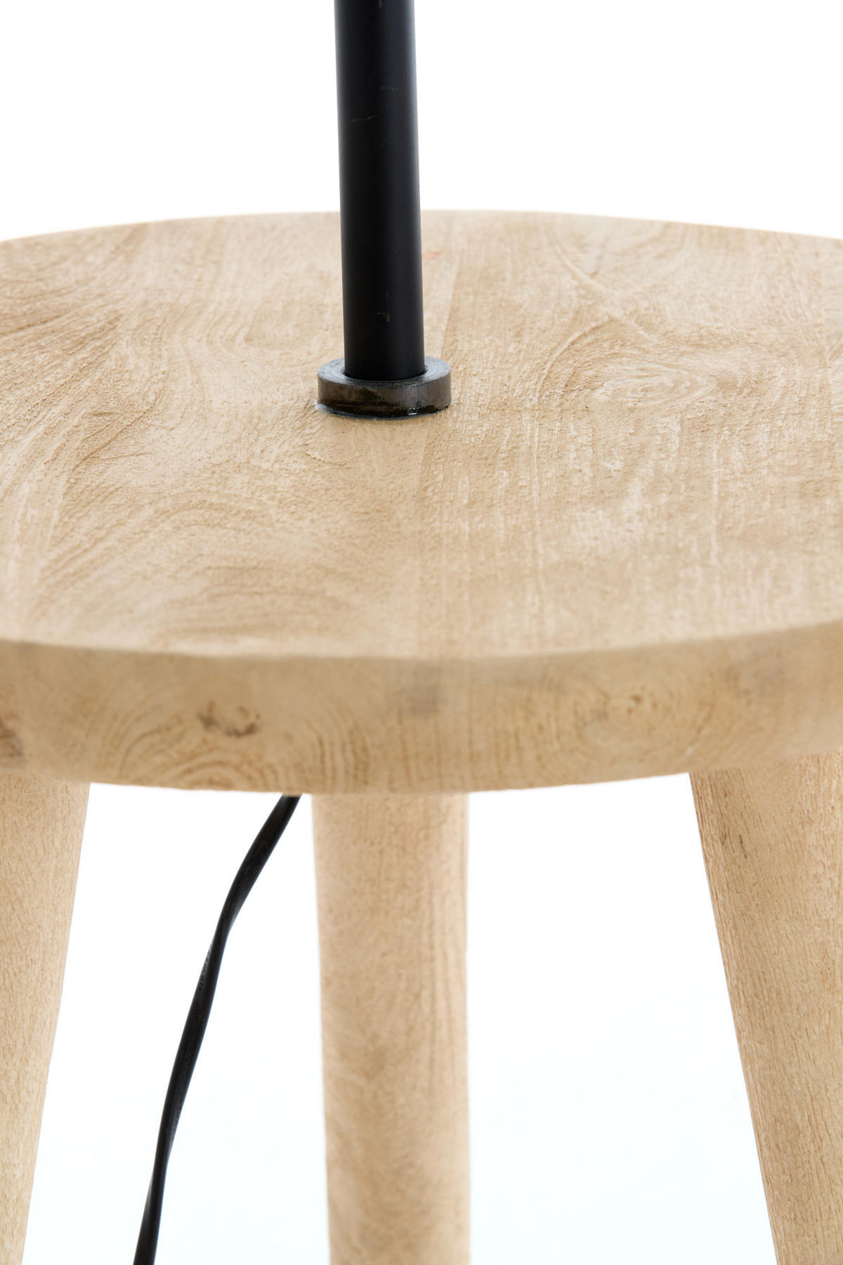 BEISTELLTISCH mit Leuchte Tolfa Braun Ø40/135 cm - Braun, Holz (40/40/135cm) - Light & Living