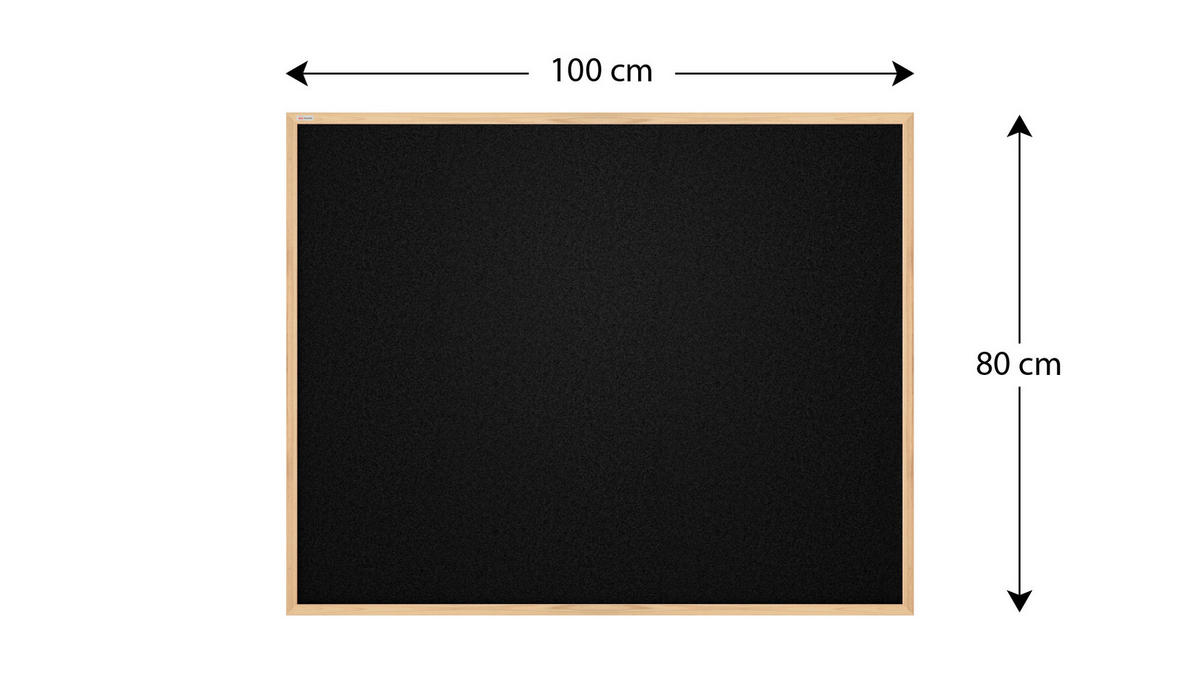 PINNWAND Schwarz mit Holz Rahmen 100x80cm - Schwarz, Holz (100/80/1.6cm) - ALLboards