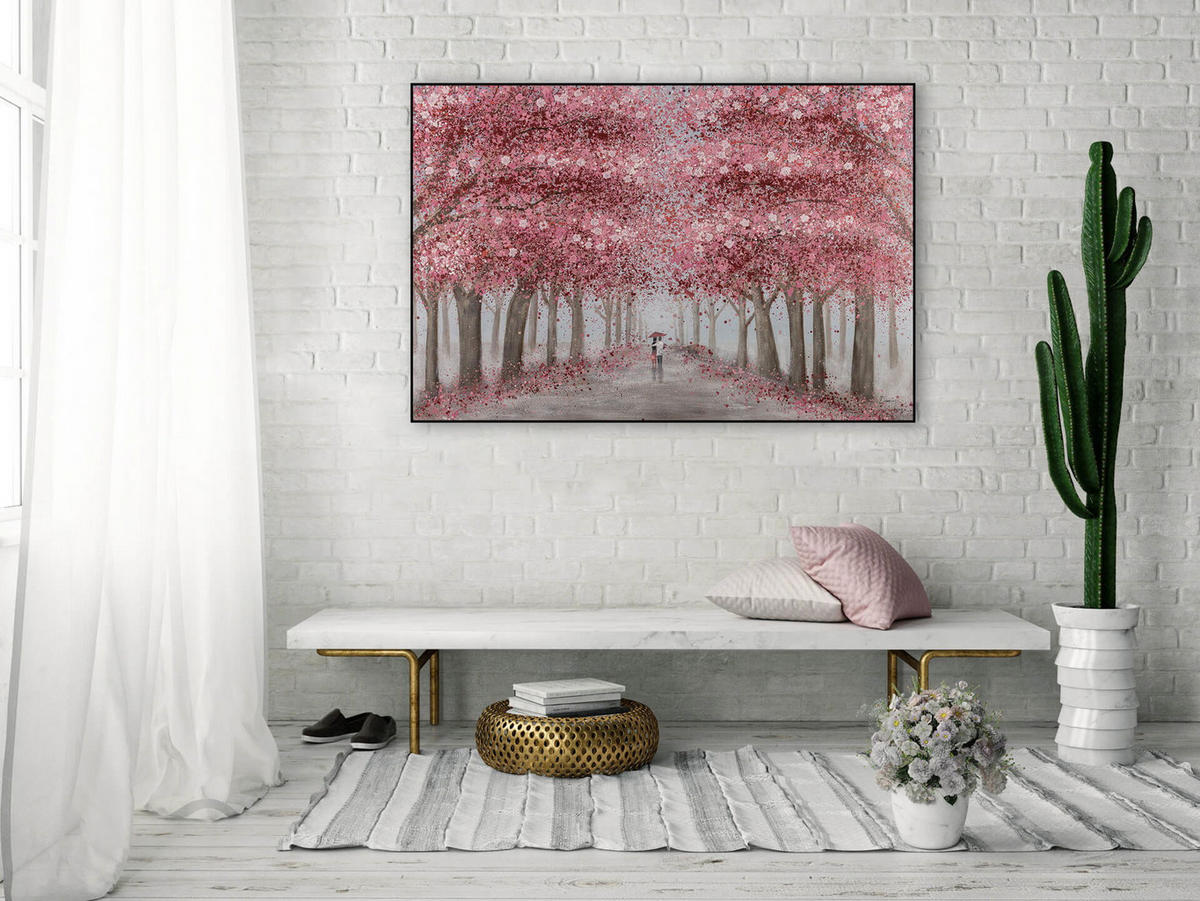 ÖLGEMÄLDE 120/80 cm - Pink, Holz/Textil (2.3/80cm) - KUNSTLOFT