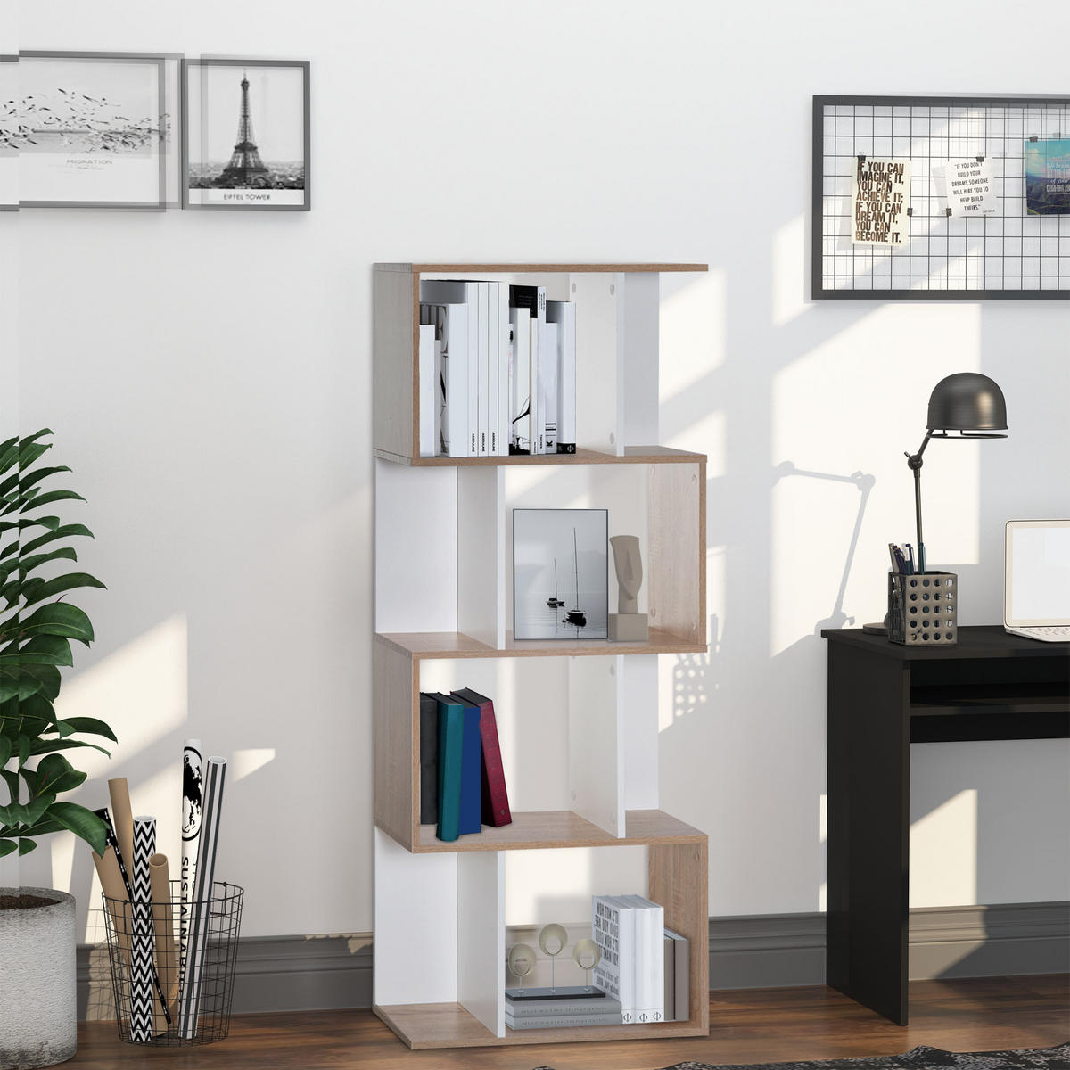 REGAL DE-15472 4 Ebenen, 60/24/148 cm Naturholz - Naturfarben, Holzwerkstoff (60/148/24cm) - ComfortXL