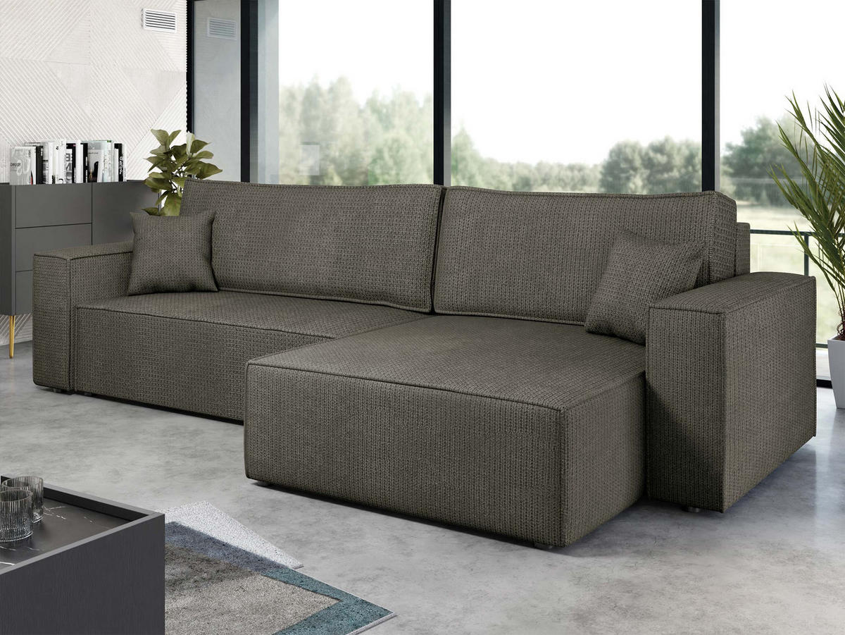 ECKSOFA Karl - Schwarz/Braun, Holz/Kunststoff (272/145cm) - MIRJAN24