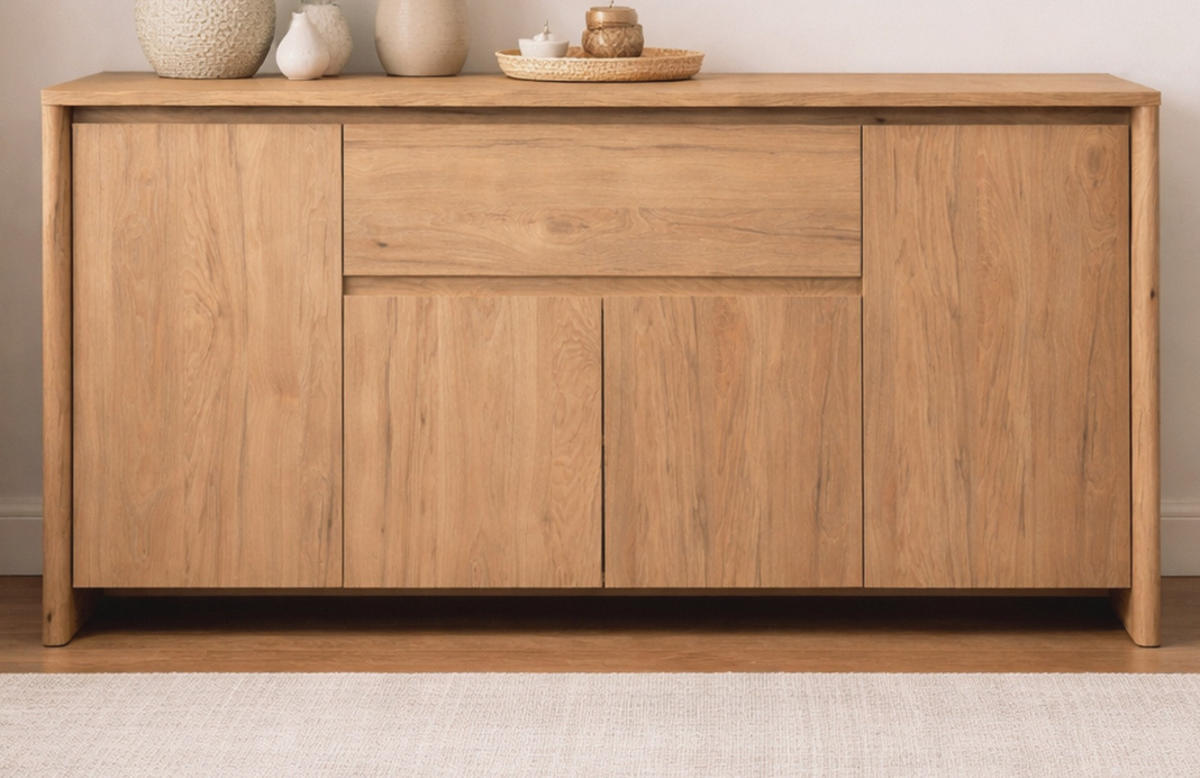 SIDEBOARD Hickory Walnuss 164 x 85 cm, Kommode mit viel Stauraum - Walnussfarben, Holzwerkstoff (164/85/40cm) - Furn.Design