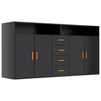 SIDEBOARD in 160/81/40cm - Schwarz, Holzwerkstoff/Metall (160/81/40cm) - HOMAVO