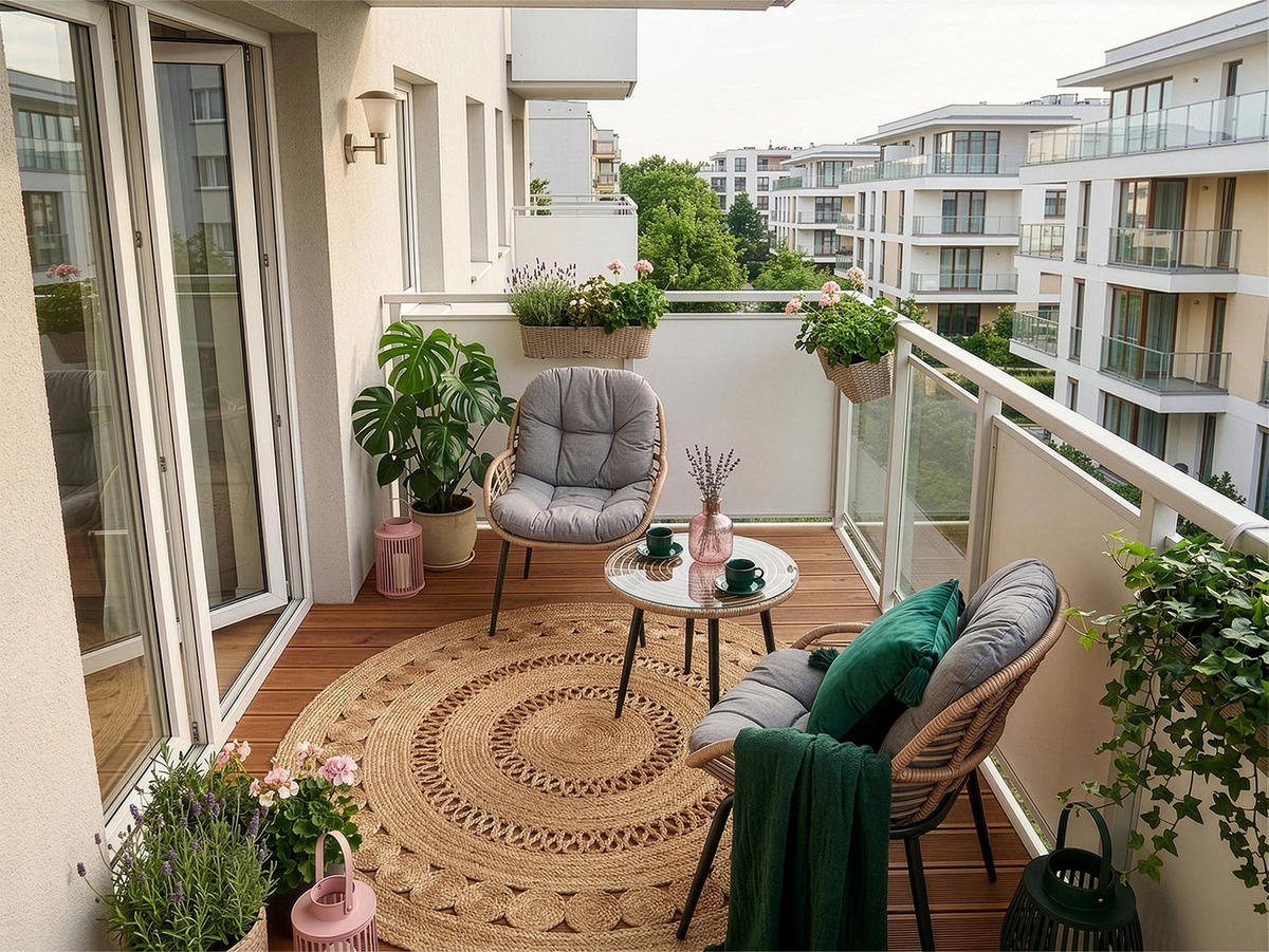 GARTENMÖBEL-SET mit 1 Beistelltisch und 2 Esszimmerstühlen. schwarz. grau und Eiche natur - Schwarz/Naturfarben, Metall - Home Collective