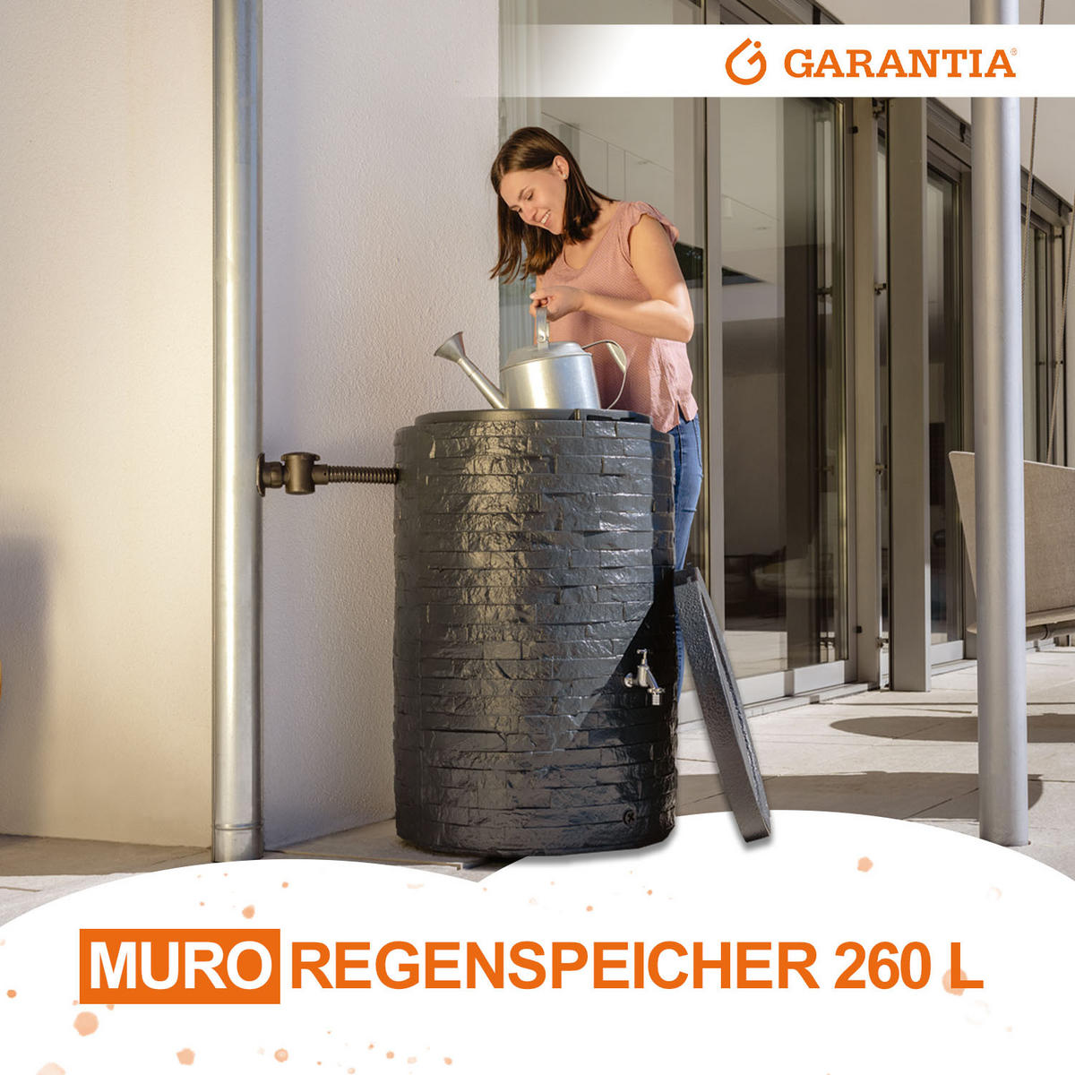 REGENTONNE 260 L, graphite grey - Grau, Kunststoff (60/93/60cm) - GARANTIA