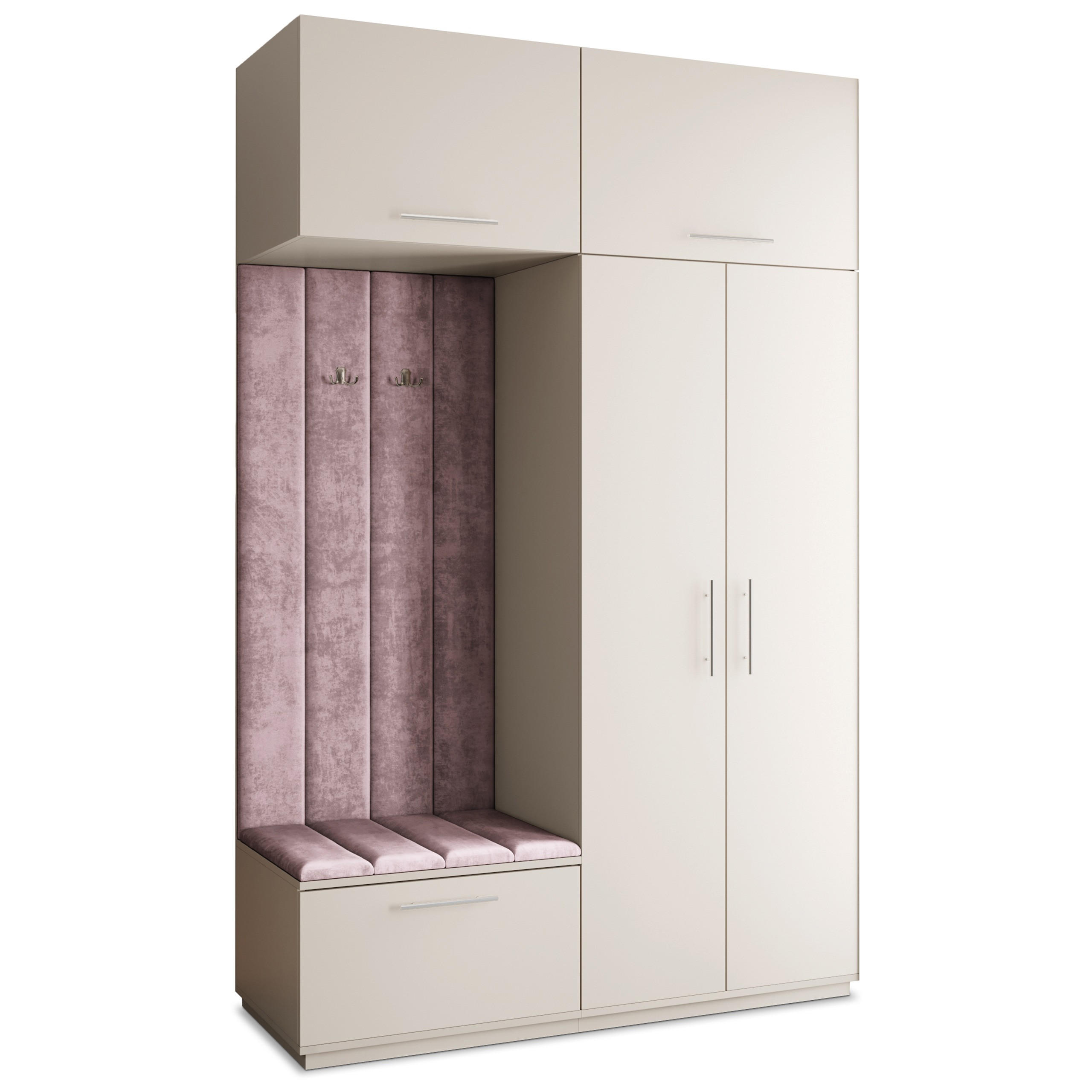 GARDEROBENSCHRANK REMA 150/240/60 cm Modern Garderobe-Set Kaschmir - Kaschmir/Lila, Holzwerkstoff (150/240/60cm) - MASSENO