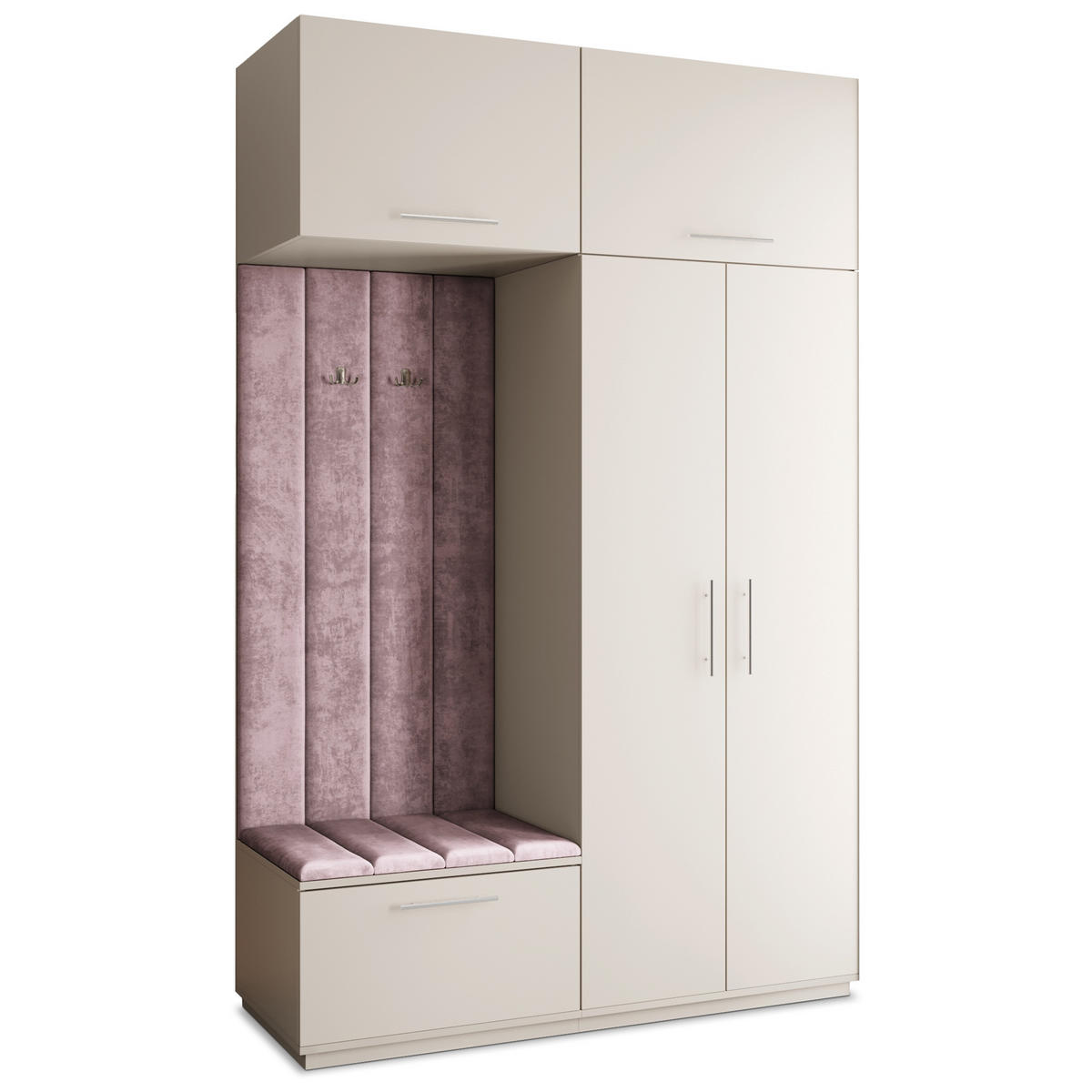 GARDEROBENSCHRANK REMA 150/240/60 cm Modern Garderobe-Set Kaschmir - Kaschmir/Lila, Holzwerkstoff (150/240/60cm) - MASSENO