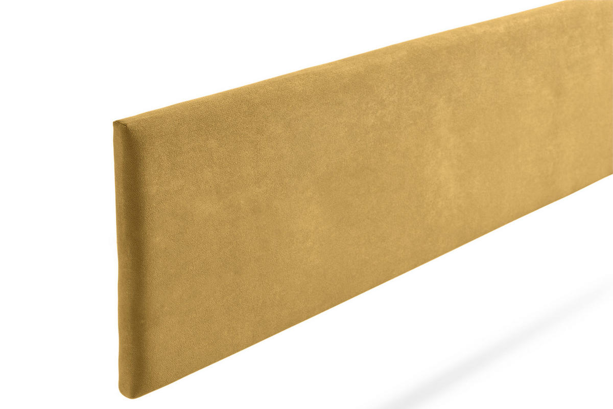 KOPFTEIL gepolstert NOVA Aqualine 100x50x5 cm - Senf - Moonia - Currygelb, Holz (100/5/50cm)