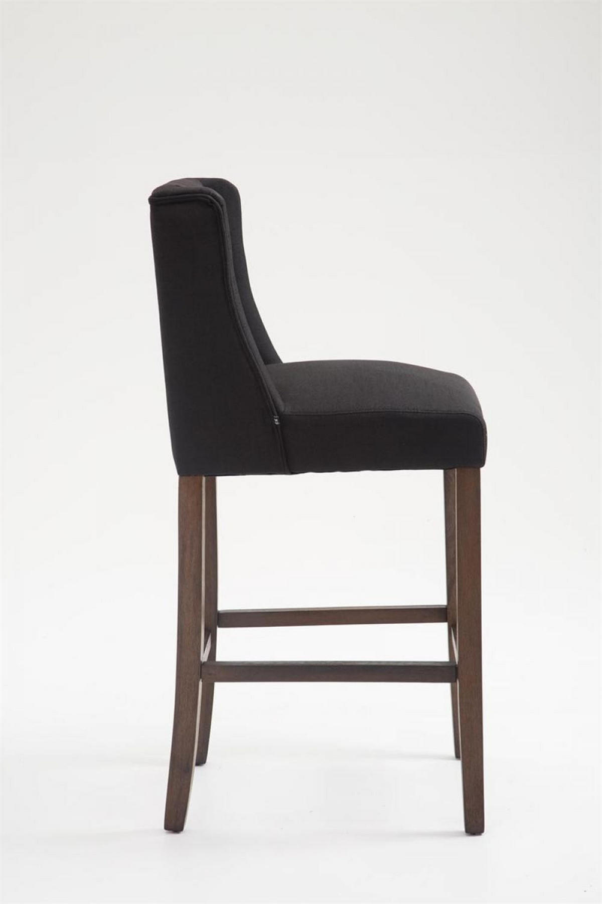 BARHOCKER Stoff schwarz - Schwarz, Holz/Textil (56/111/51cm) - CLP