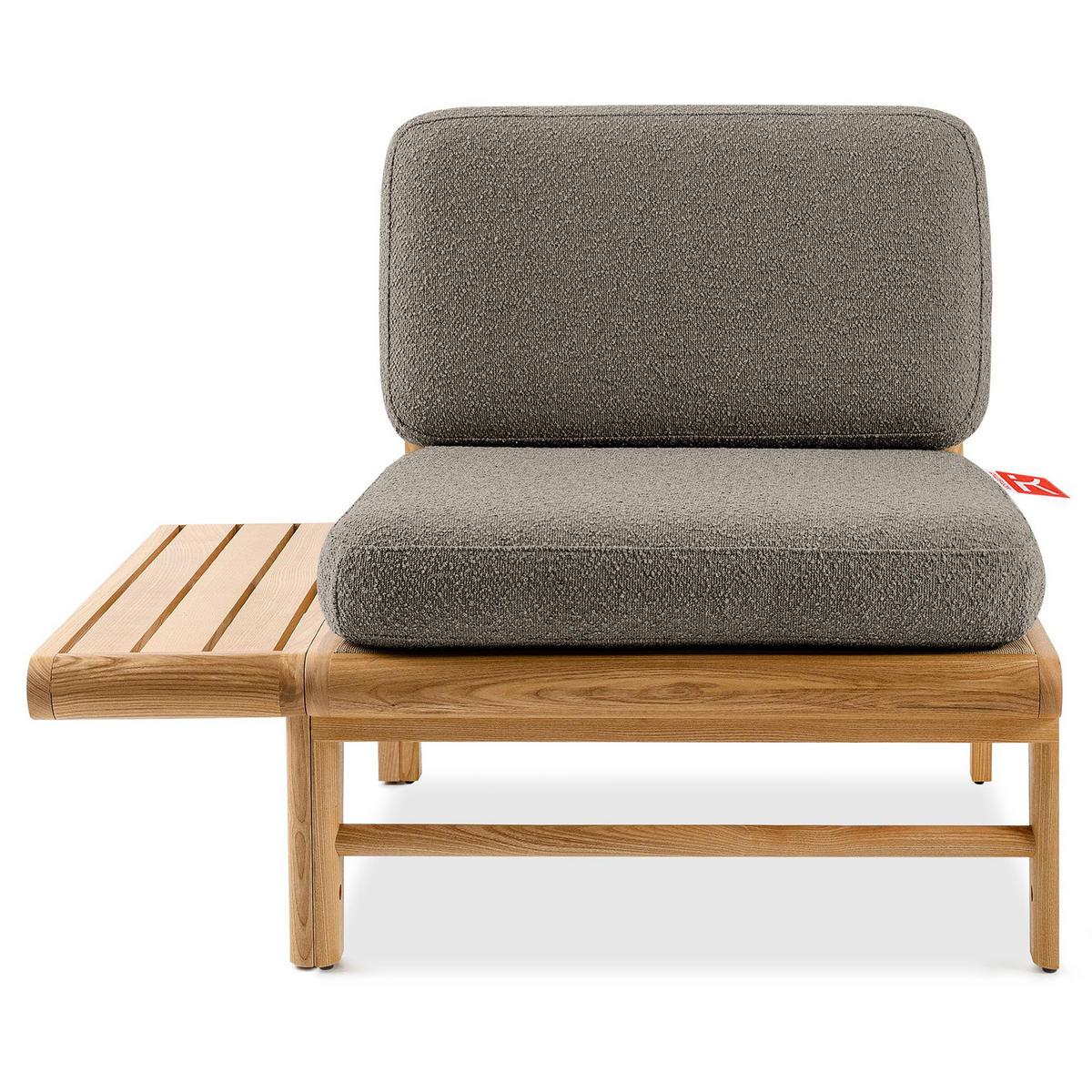 GARTENSOFA ATREDA 2-Sitzer, mit beideseitig Ablagen - Grau, Holz/Textil (190/74/80cm) - KONSIMO®