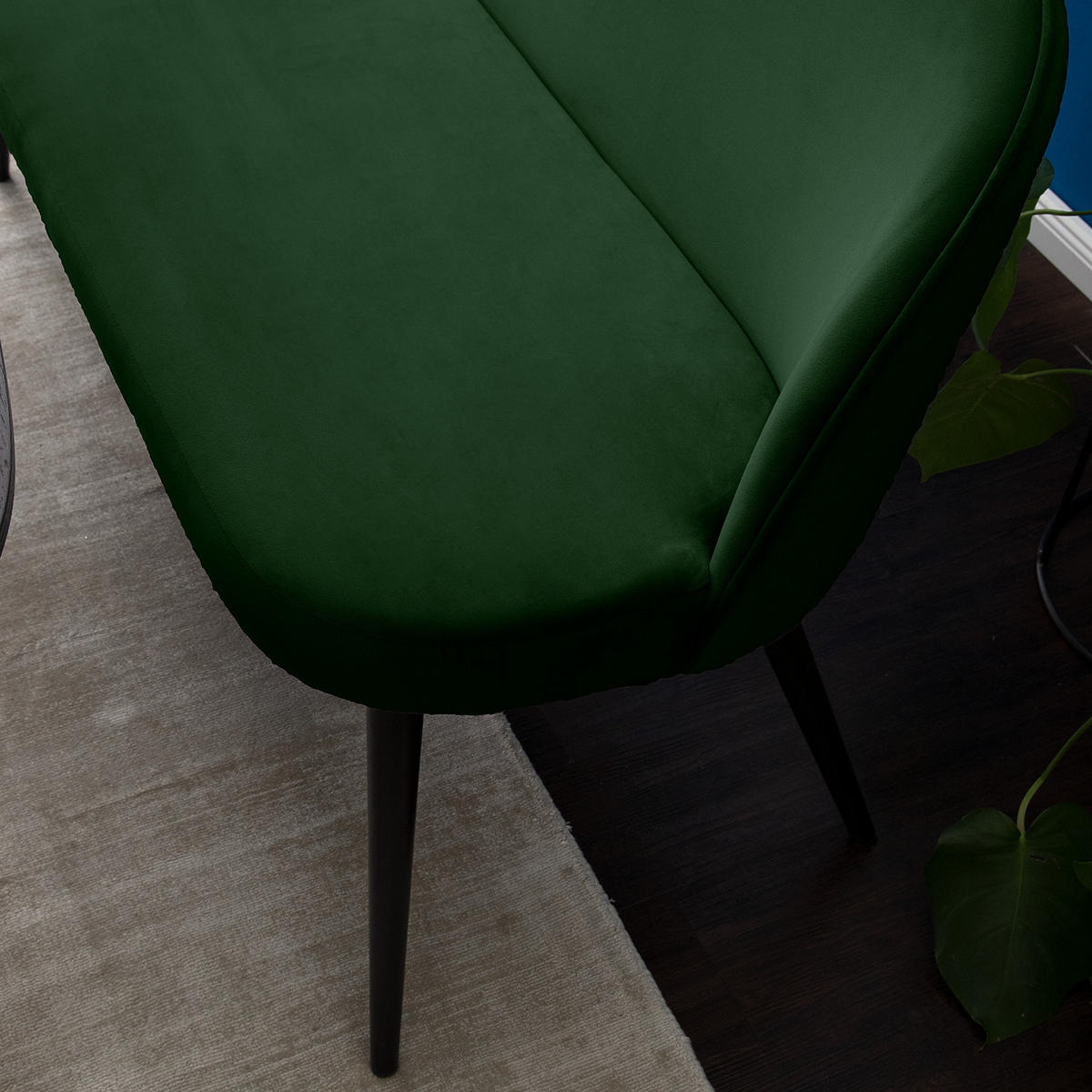 KÜCHENSOFA - Samt / Metall - Grün, Textil/Metall (130/80/55cm) - home24