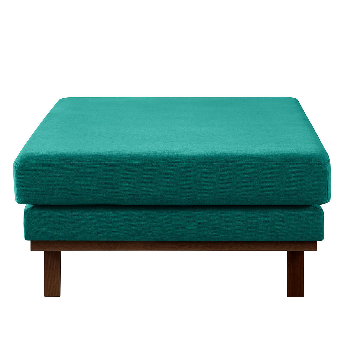 POLSTERHOCKER - Buchefarben/Petrol, Buchenholz/Textil (85/43/60cm) - home24