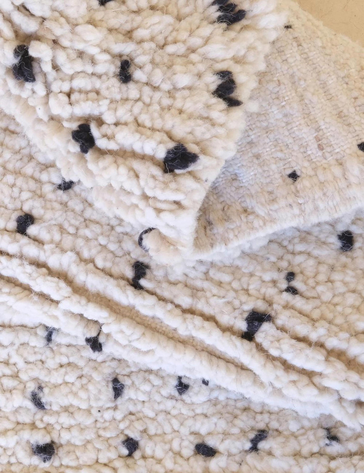 BERBERTEPPICH mit Punkten aus Wolle 250x 350 cm - Weiß, Naturmaterialien (250/350cm) - AFK Living