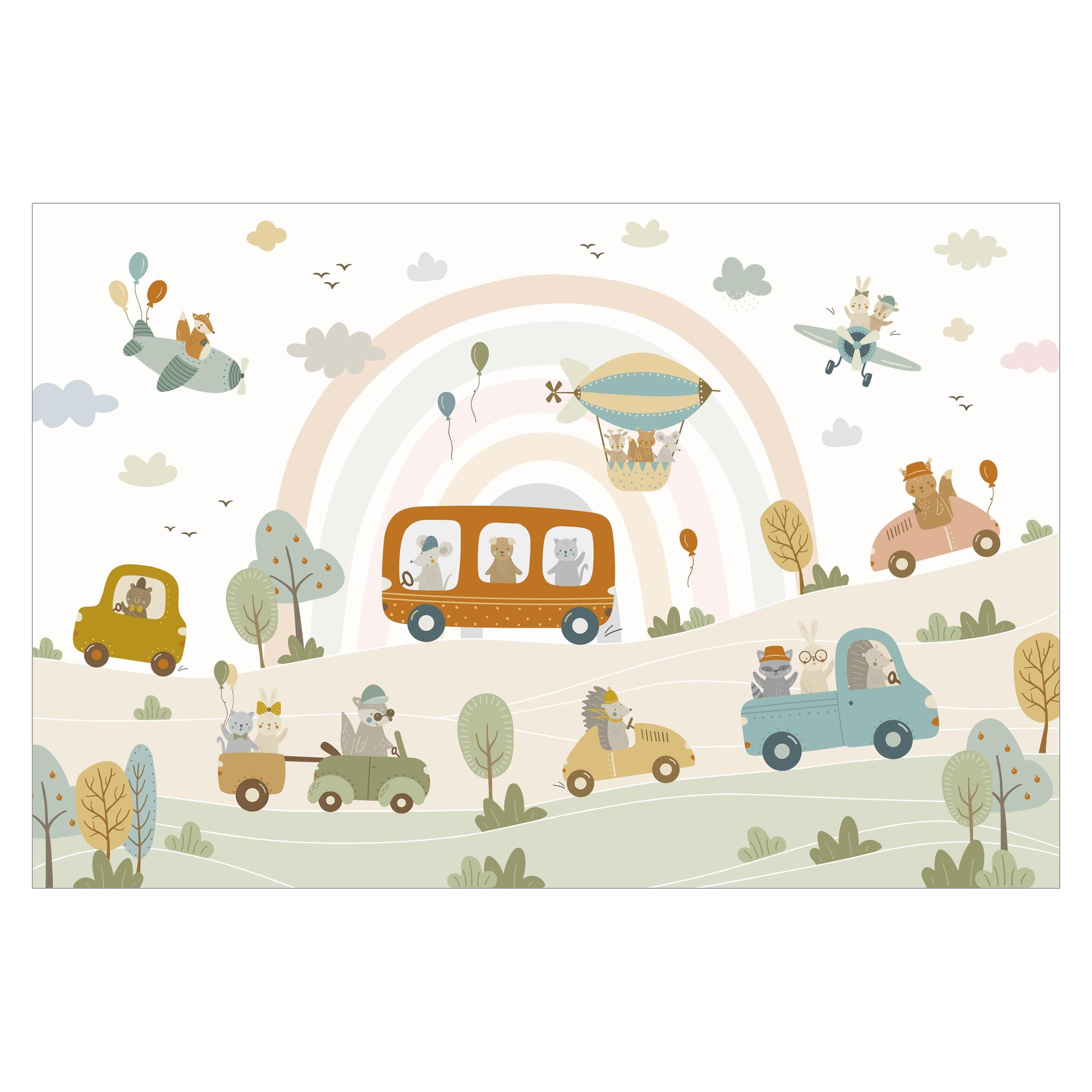 FOTOTAPETE Tierischer Verkehr 432/290 cm - Multicolor, Papier (432/290cm) - Bilderwelten
