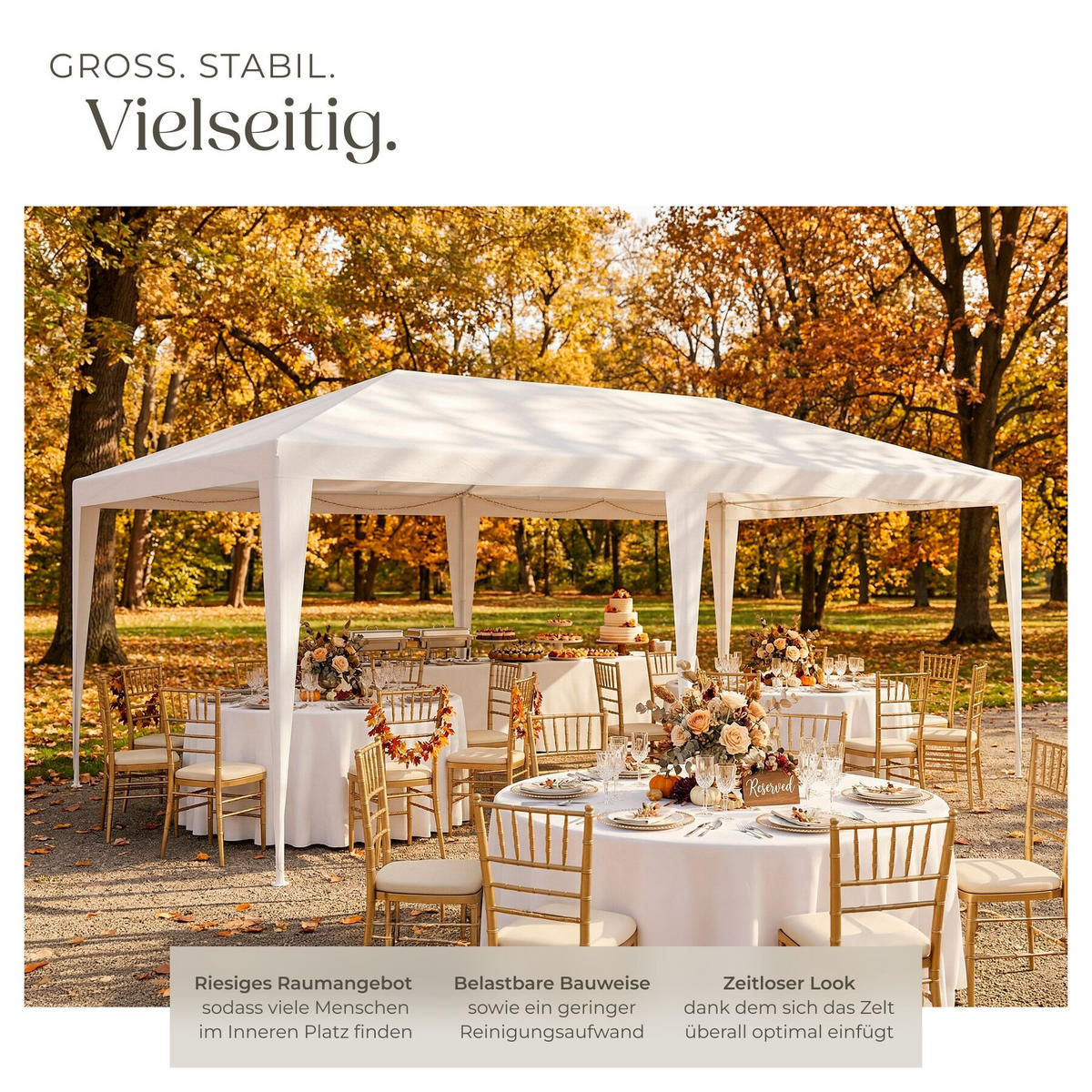 PAVILLON Novara, wasserdicht, weiß - Weiß, Kunststoff (300/250/600cm) - tectake