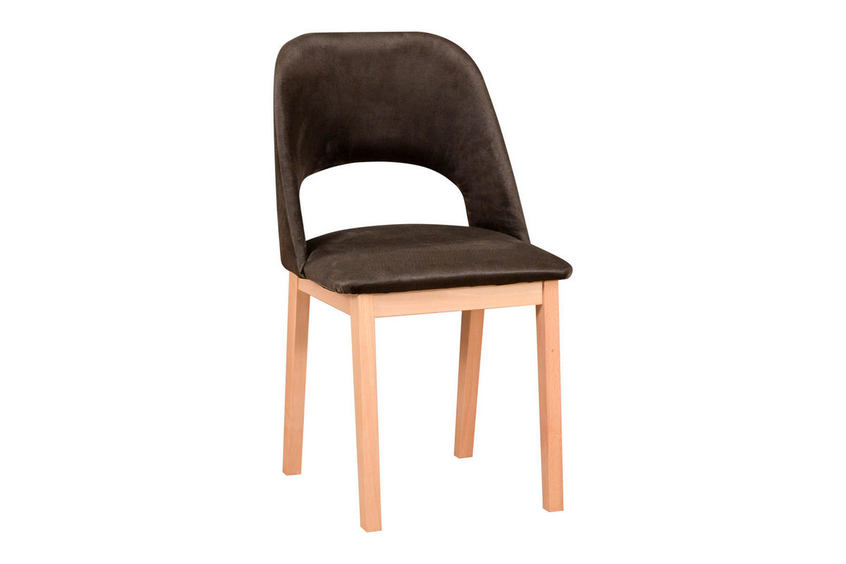 STUHL 2er Set MONTI 2, Buchefarben - Buchefarben/Braun, Holz (45/82/45cm) - Leaf Design