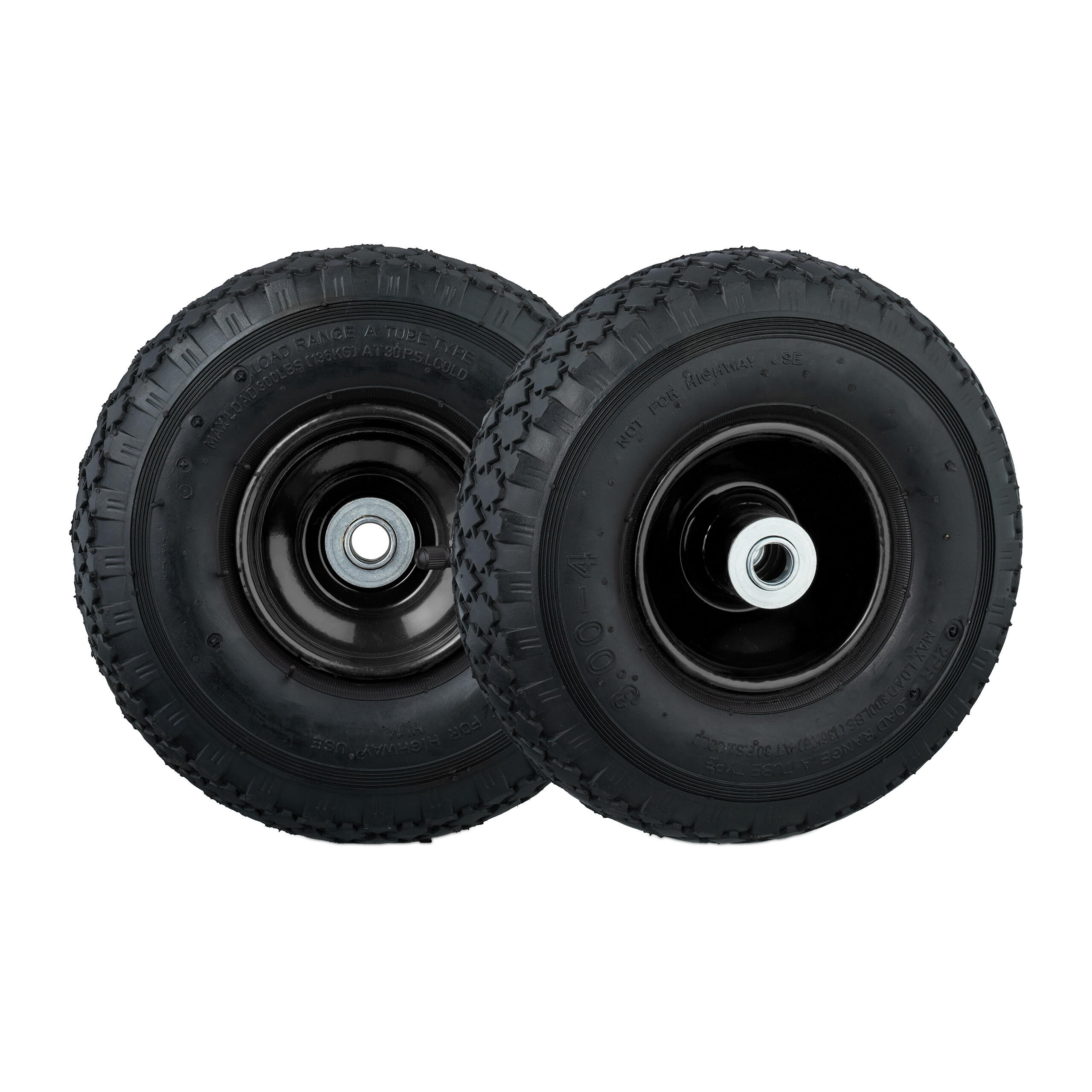 2XSACKKARRENRAD - Anthrazit, Kunststoff/Metall (26/26/8.5cm) - Relaxdays