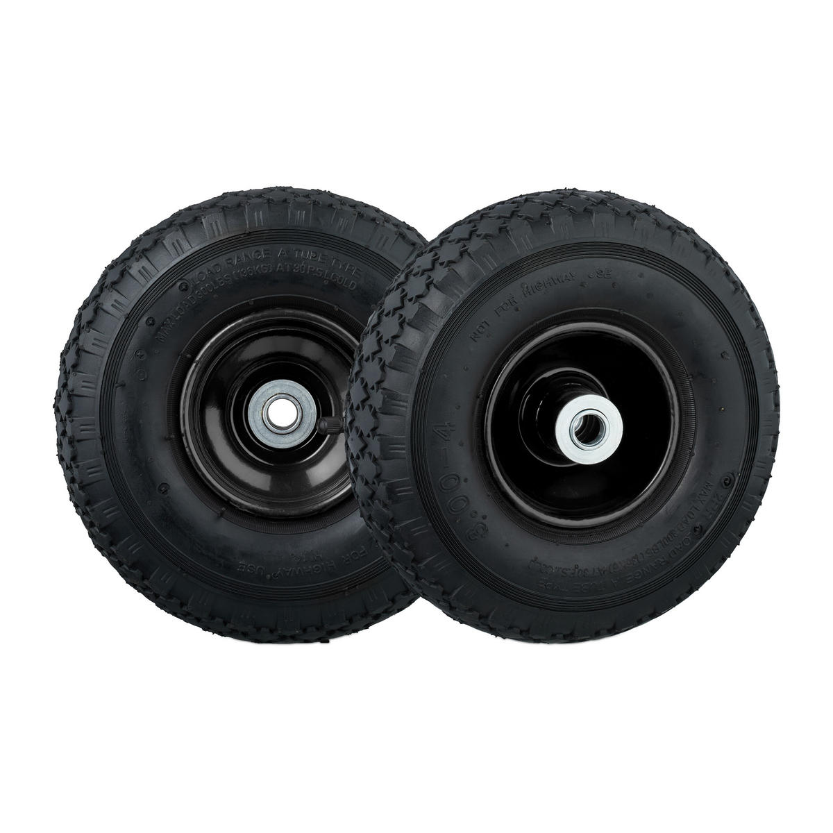 2XSACKKARRENRAD - Anthrazit, Kunststoff/Metall (26/26/8.5cm) - Relaxdays