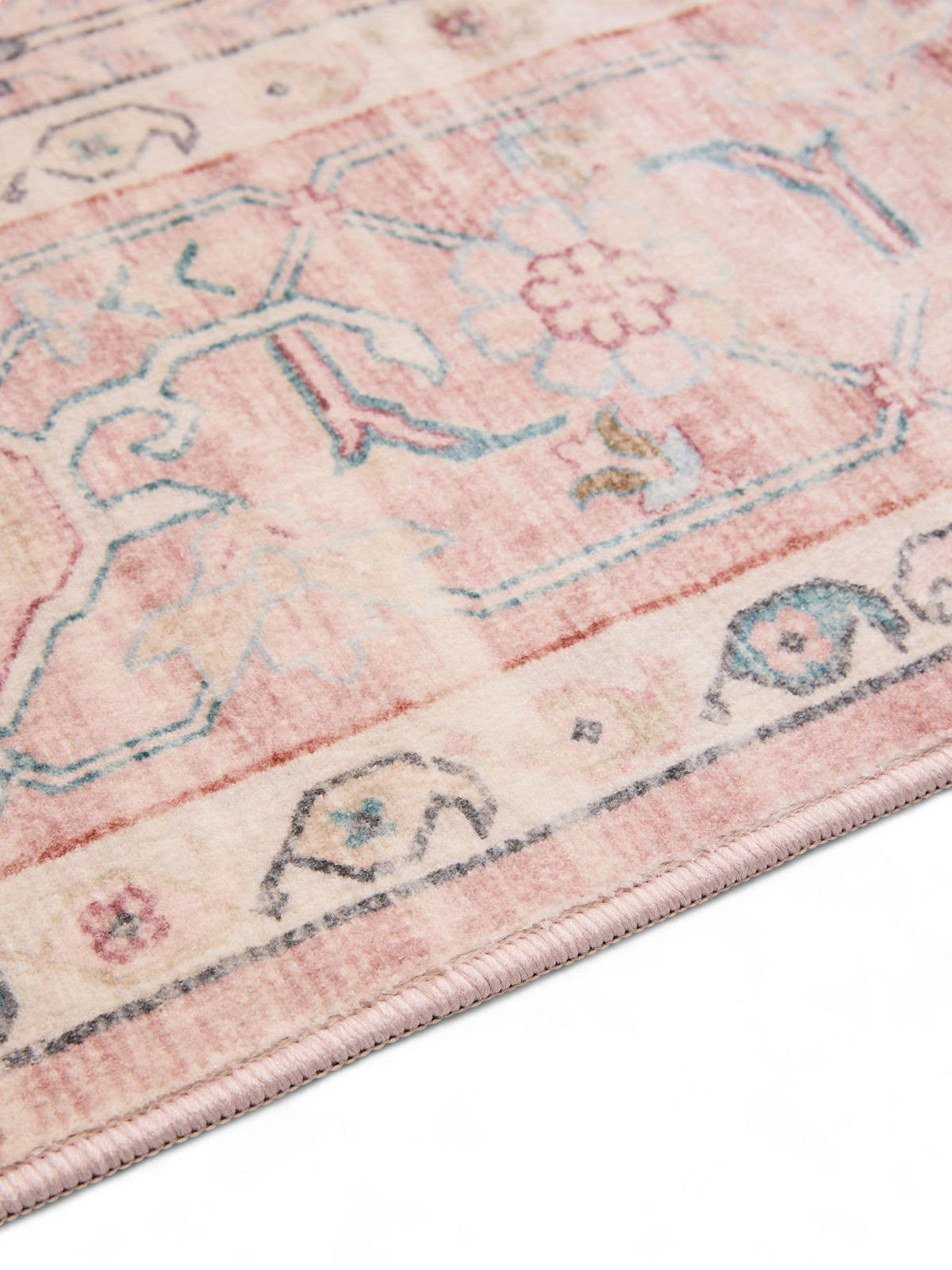 VINTAGE-TEPPICH Miray waschbar 160/230 cm - Rosa, Kunststoff (160/230cm) - benuta Nest