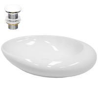 WASCHBECKEN - Weiß, Keramik (37.5/14.5/58.5cm) - LuxeBath