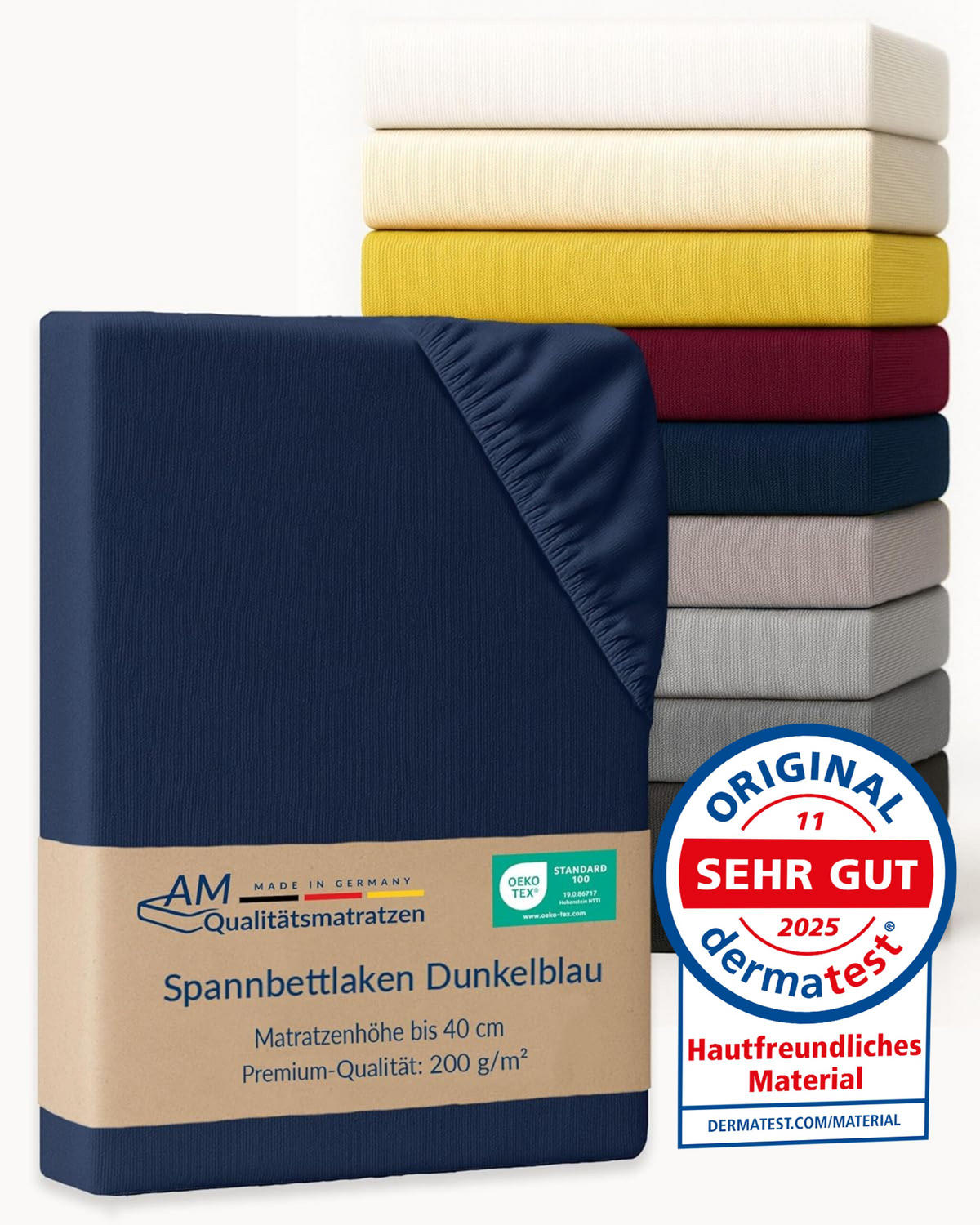 SPANNBETTLAKEN BOXSPRING 180/200/33 cm Dunkelblau - Dunkelblau, Textil (180/200cm) - AM Qualitätsmatratzen