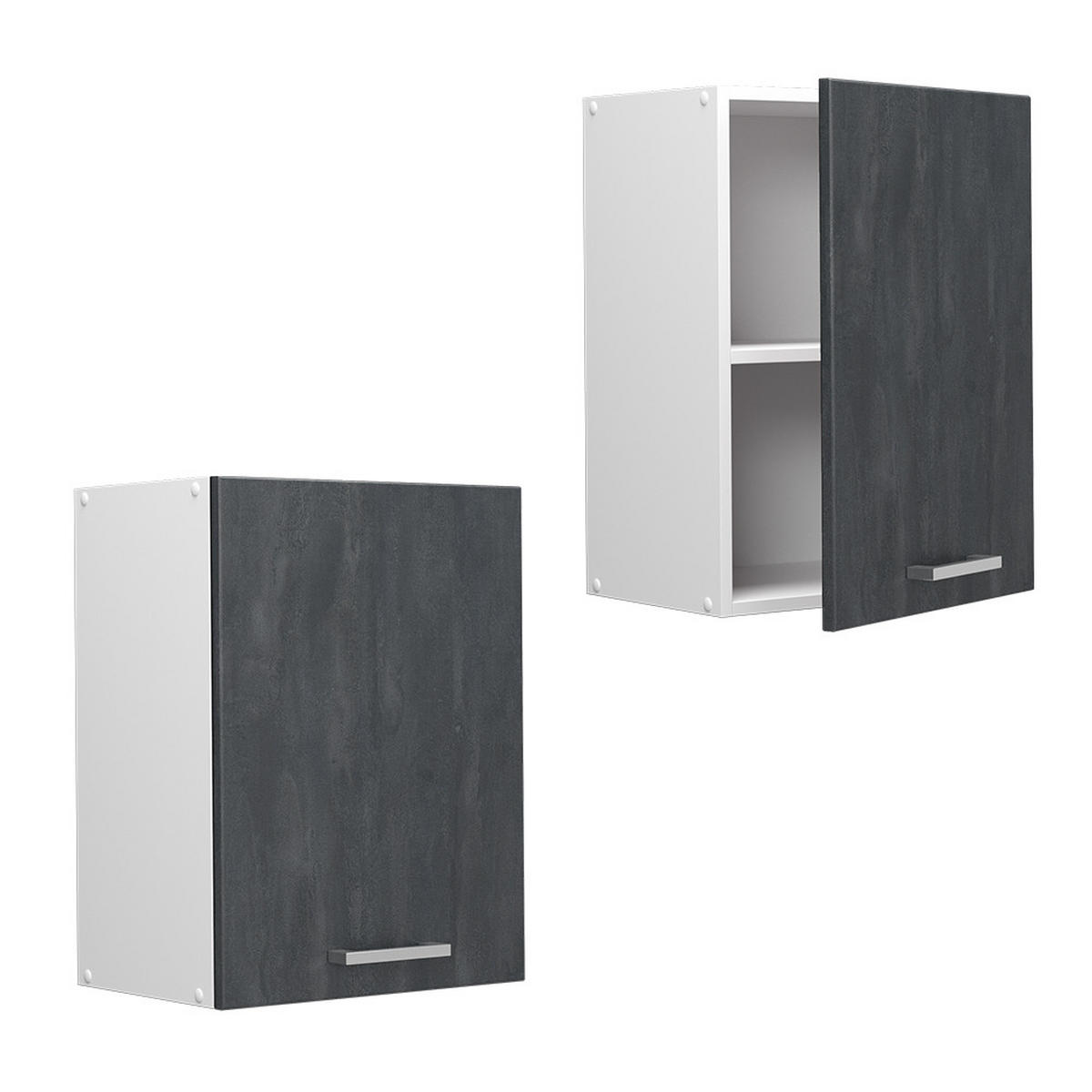 HÄNGESCHRANK R-Line Schwarz Beton 45 cm - Schwarz/Weiß, Holzwerkstoff (45/60/31cm) - Vicco