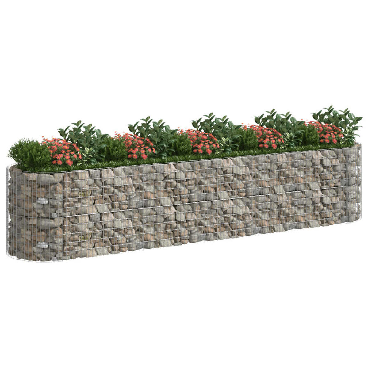 GABIONEN-HOCHBEET Verzinktes Eisen 500x100x100 cm - Silberfarben, Metall (100/100/500cm) - furnicato