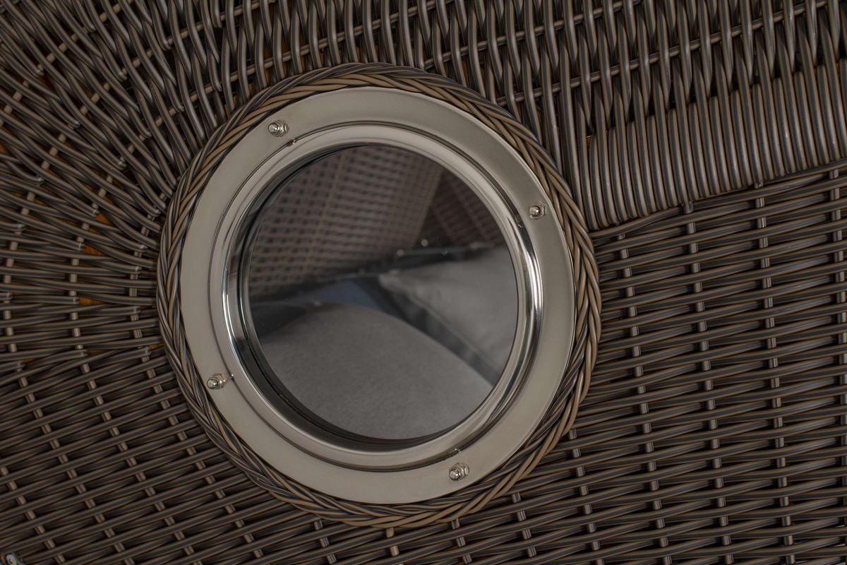 STRANDKORB XL Schillig Bullauge - Blau/Braun, Metall (142/170/95cm) - Mr. Deko