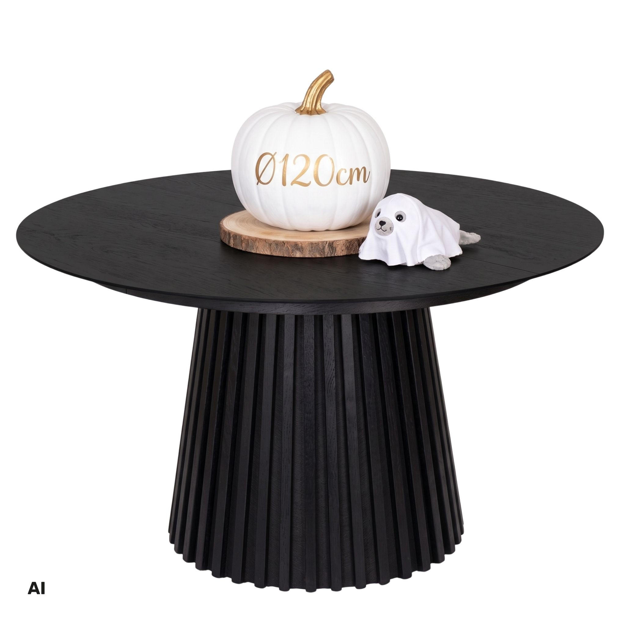 ESSTISCH Andria - Schwarz, Eichenholz/Holz (120/120/76cm) - Mr. Deko