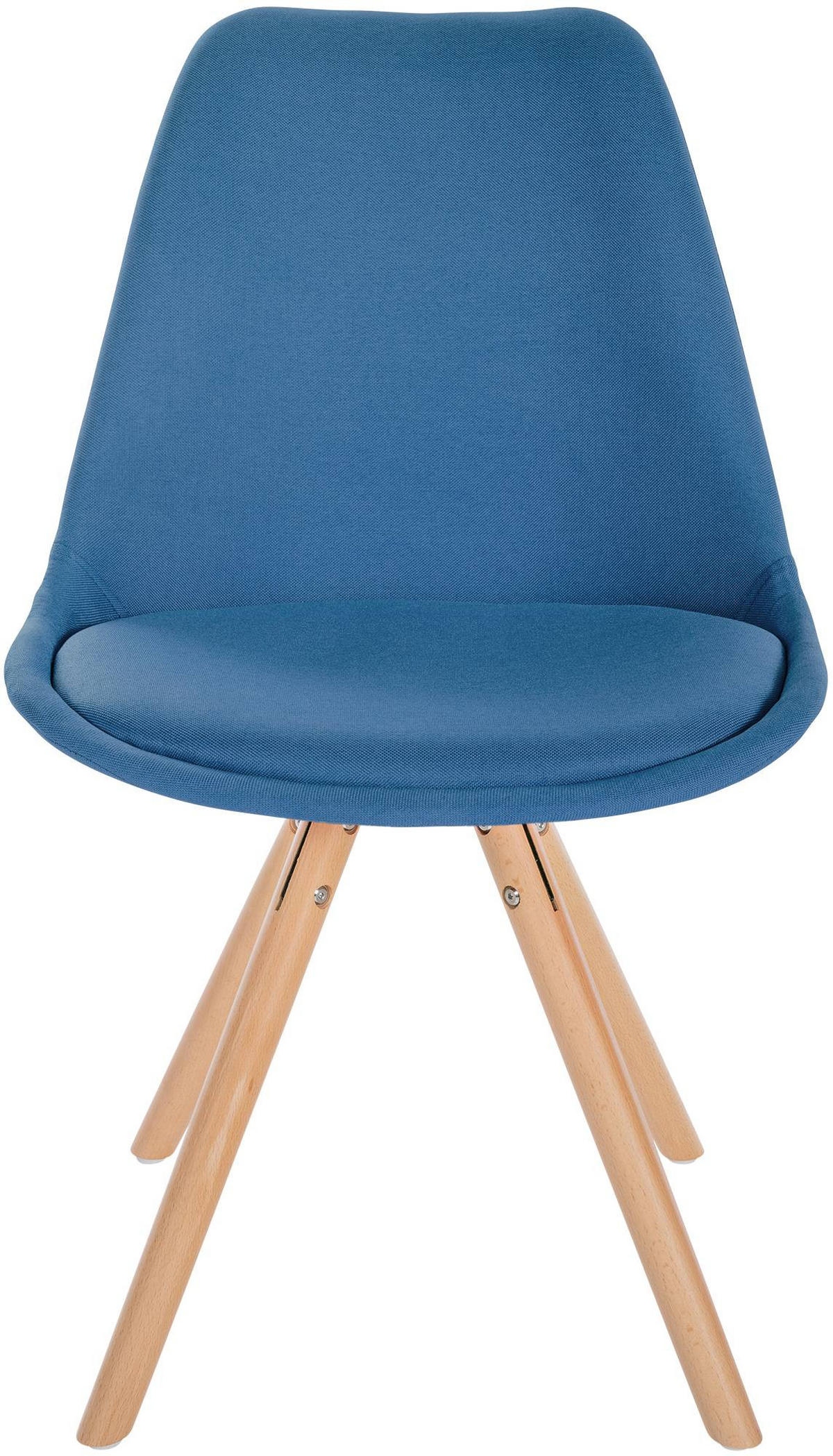 STUHL Stoff blau - Blau/Eukalyptusholzfarben, Holz/Textil (48/81/54cm) - CLP