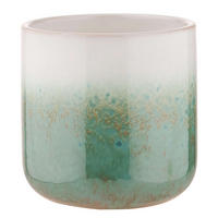 BLUMENTOPF Horizon - Türkis/Weiß, Keramik (10cm) - Butlers